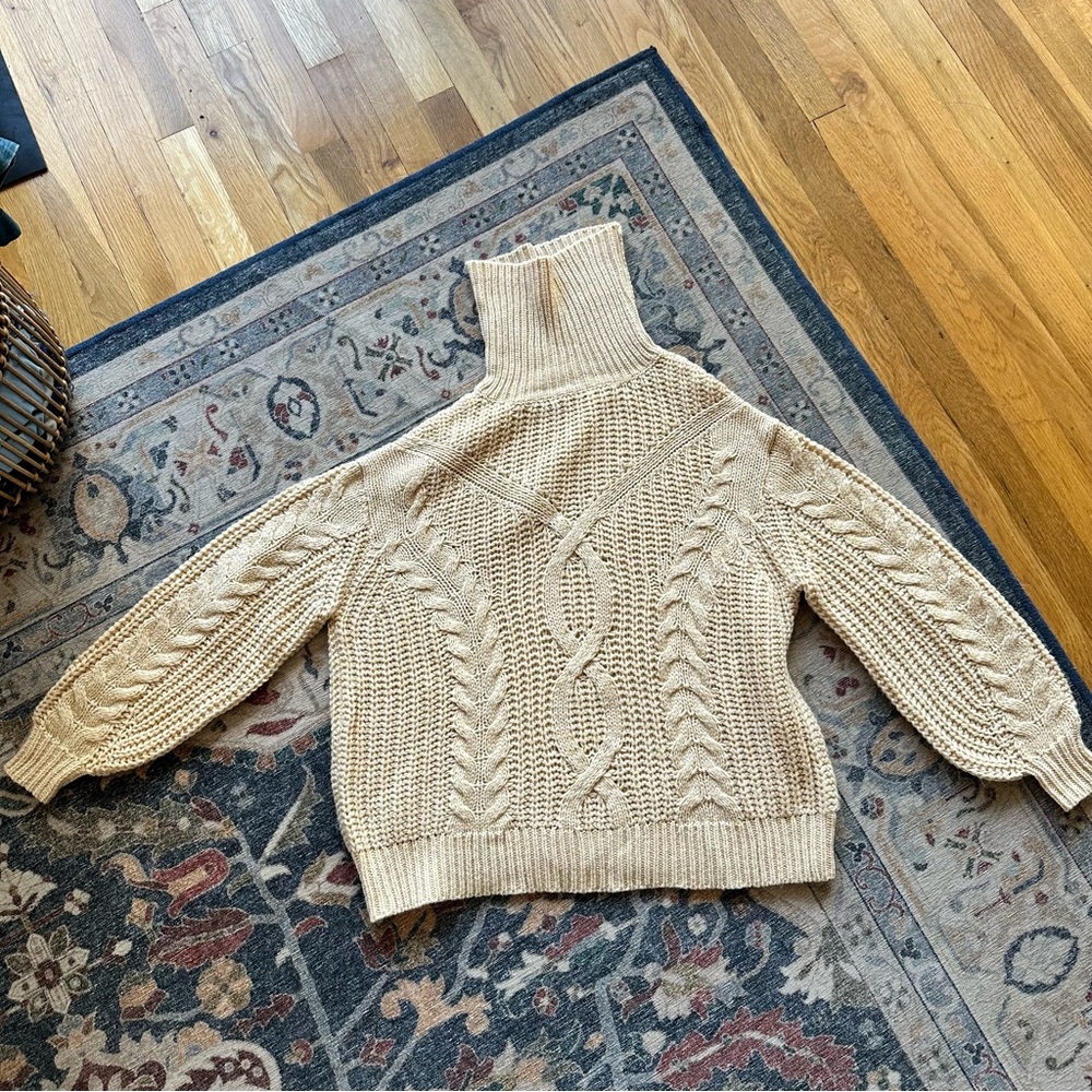 Cream knit turtleneck